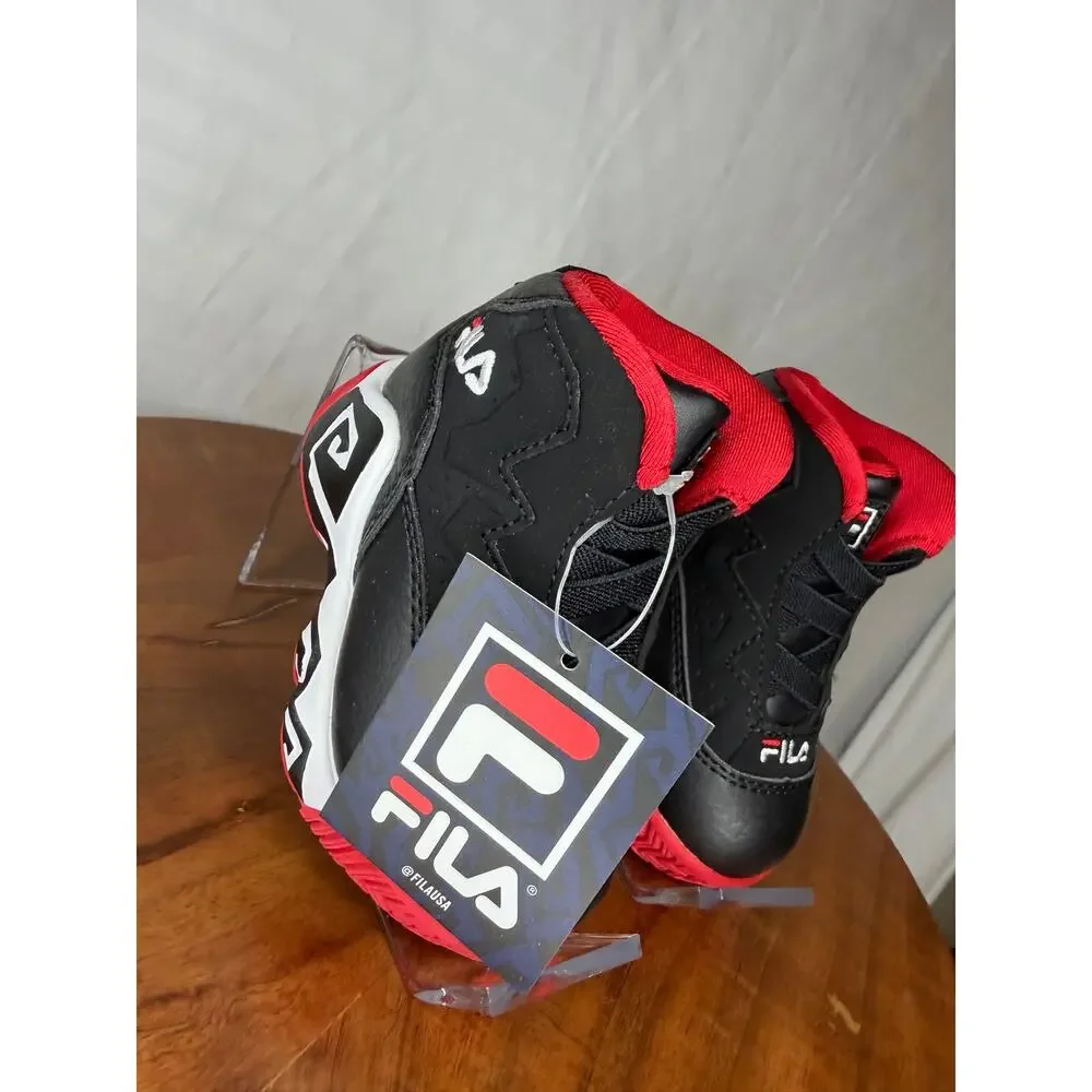 NWT Fila MB Infant Basketball Shoes Black Red Size 4 MSRP $50